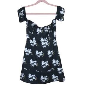 NIGHTWALKER X PACSUN Black Floral Mini Dress Small